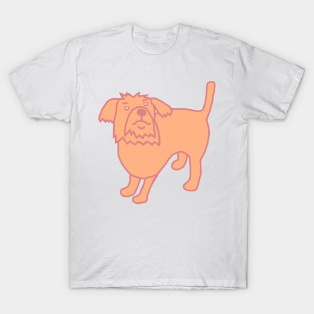 Cute Dog Peach Fuzz Pantone Color of the Year 2024 T-Shirt by ellenhenryart